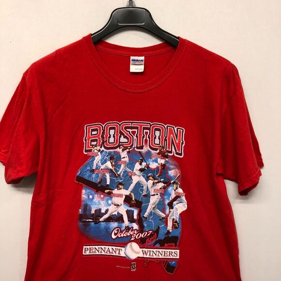 MLB Y2K Baseball Boston Red Sox 2007 Pennant Winners T-Shirt Size Large M166 -7 - Picture 5 of 13